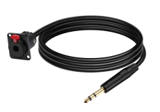 Patch avec embase Jack femelle TRS vers fiche mâle pré-cablé longueur 1m