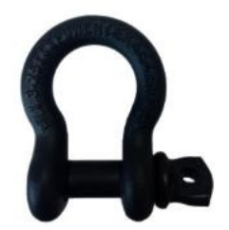 Manille lyre à visser acier allié HR noire CMU 1T ouverture 16,8 mm