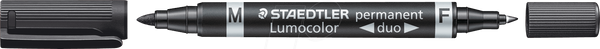 Marqueur permanent double pointe (moyenne et fine) noir