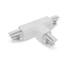 CONNECTEUR TRIPHASE FORME T CIRCUIT EXTÉRIEUR DROIT BLANC