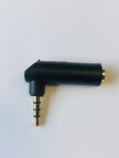 Adaptateur mini jack coudé TRRS mâle femelle