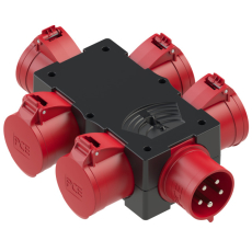 Multiprise P17 32A - 1 entrée P17 mâle 32A vers 5 sorties femelles P17 32A