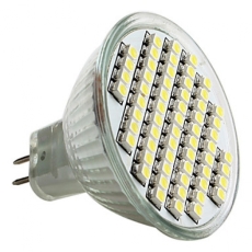 Lampe à 60 led smd 3528 Blanc FROID MR16 12v 4W