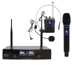 MW 200 PT Power acoustics - Sysytème double micro HF 30mW 1 micro main et 1 serre tête