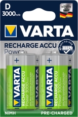 Lot de 2 Piles 1.2V rechargeable NIMH Varta 3000mAh LR20