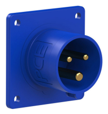 Embase P17 male 16A monophase 3 points 240V IP44 Standard à vis