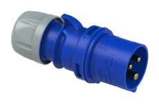 Prise P17 male 32A 3 points 240V IP44 bleue