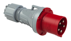 Prise P17 male 63A  tétrapolaire 5 broches IP44