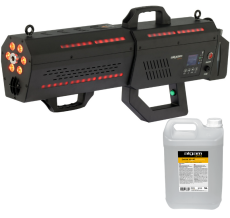 PACK FMG-CYCLONE ALGAM LIGHTING - Machine à fumée portable 1200W batterie 60s jet 10m + 5l de liquide steam