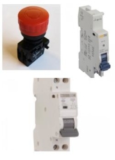 Pack Arret Urgence avec Bouton, Bobine MX et Disjoncteur 2A