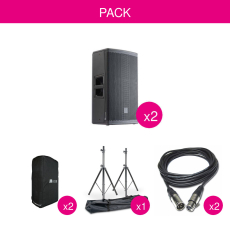 Pack 2x Enceintes Actives Myos12A 1000W + Housses + Câbles XLR 10m