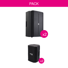 Pack 2x Enceintes Actives Bluetooth Nova 15A 350W + 2x Housses de Protection