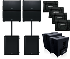 Pack LA112 8800W QSC - 4 x LA112 et 2 x LS118 Sub avec housses et barres de couplage