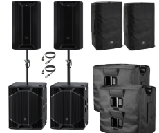 Pack Icoa Pro15 6000W - 2 Icoa pro 15 + 2 Icoa Pro SUB 21 avec housses LD systems et barres de couplage