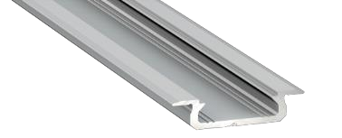 Profilé aluminium TypeZ 22X7 pour ruban de led largeur max 13mm barre de 2m