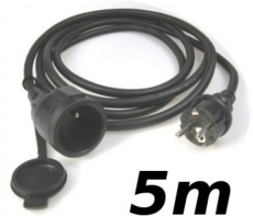 Rallonge 5m cordon prolongateur HO7 RR-F 3 X 2.5mm² noir IP44