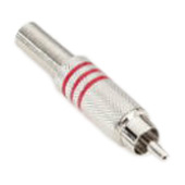 Fiche RCA cinch male nickel rouge à souder