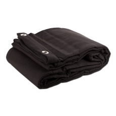 Rideau noir 3X6m Certifié B1 avec oeillets acier sur largeur de 3m ourlé 300g