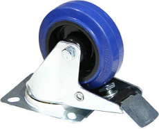 Roulette Guitel Freinée pivotante avec platine Flight 80mm