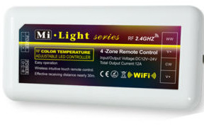 Recepteur RF pour ruban de led blanc chaud + blanc froid 24A série 4 zones
