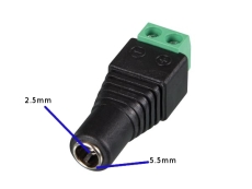 Connecteur DC 5.5 x 2.5mm FEMELLE VERS CONNEXION À VIS