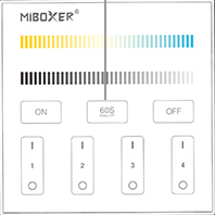 Contrôleur mural pour 4 groupes de ruban de led blanc chaud / blanc froid