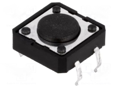 Switch interrupteur à souder 4 pattes SPST-NO 12x12x4.3mm 1.27N