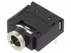 Embase mini jack femelle 3.5mm stéréo 5 pattes à souder sur circuit - angle 90°