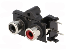 Embase socle RCA femelle double vertical noire