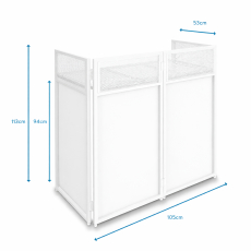 DB4W-Pro Vonyx - Cabine DJ repliable 4 éléments blanc