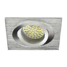 Plafonnier aluminium brossé chromé  carré encastré spot orientable sans lampe