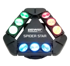 Multi Beam Power Lighting SPIDER STAR rotation Continue 9x12W LEDs Cree RGBW