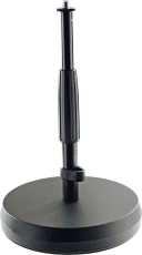 Pied de micro table K&M TKM 23325 avec embase ronde et perche télescopique 347mm max noir