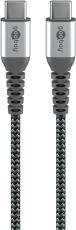 USBC-USBC Goobay Câble USB-C vers USB-C Textile 1m – Charge Rapide 60W avec Connecteurs Métalliques