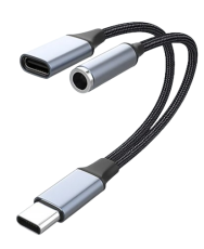 Adaptateur USB-C vers prise Jack TRRS audio et prise de charge