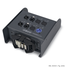 Boîtier de scène sur multibroche Sommercable 2x XLR femelle 2x rj45 Cat6a 1x powercon