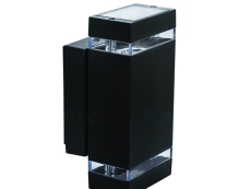 Applique murale carree double eclairage couleur noir