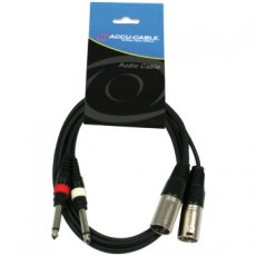 cable 2 XLR mâle vers 2 JACK 6.35 mâle mono 1,5m noir