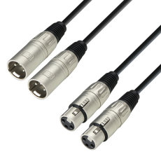 Câble audio 2 x XLR mâles vers 2 x XLR femelle, 3m