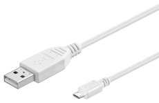 Câble Chargeur Micro USB Blanc 1m pour téléphone Android et Windows