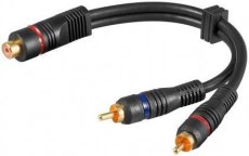 Cordon adaptateur en Y RCA femelle vers 2 RCA males