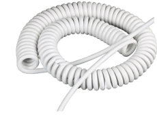 Cordon spiralé blanc 3x1.5 longueur 2.5m étiré et 50cm au repos