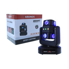 Kronos Power lighting - Effet 4 en 1 beam wash strobe et laser bicolore a 4 rotations infinies