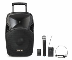 Malibu 212P Fonestar - Enceinte autonome batterie lithium USB SD bluetooth 12 pouce avec 1 micro sans fil + un serre tête