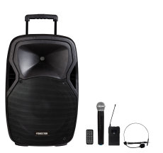 Malibu 215P Fonestar - Enceinte autonome batterie lithium USB SD bluetooth 15 pouce avec 1 micro sans fil + un serre tête