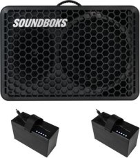 Pack Sounboks GO + batterie supplémentaire - Enceinte autonome IP65 noire avec 2 batteries USB-c