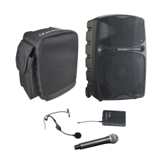 Pack Racer 120 F5 Audiophony Enceinte autonome Bluetooth 10 pouces 120W RMS + 1 Housse + 1 Micro Serre tête + 1 Pocket + 1 Micro main