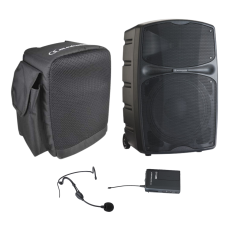 Pack Racer 250 F5 Audiophony Enceinte autonome Bluetooth 12 pouces 250W RMS + 1 Housse + 1 Micro Serre tête + 1 Pocket