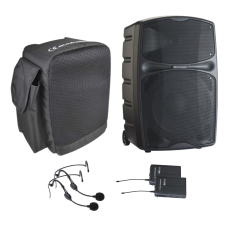 Pack Racer 250 F8 Audiophony Enceinte autonome Bluetooth 12 pouces 250W RMS + 1 Housse + 2 Micros Serre tête + 2 Pocket