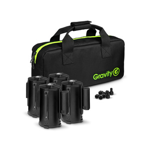 Gravity SA BELT 1 B SET 1 - 4 bandes guide foule rétractable pour montage sur pied micro, avec housse de rangement